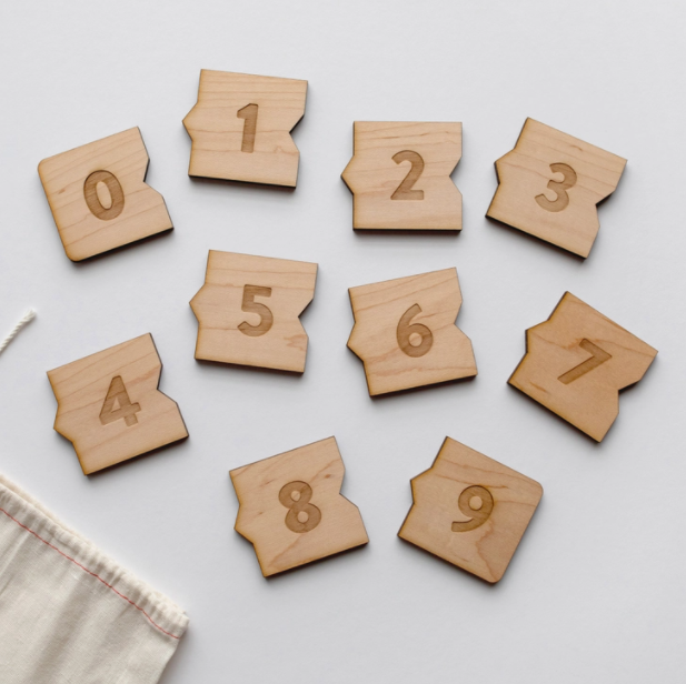 Wooden Number Puzzle • Modern Numeral & Counting Activity