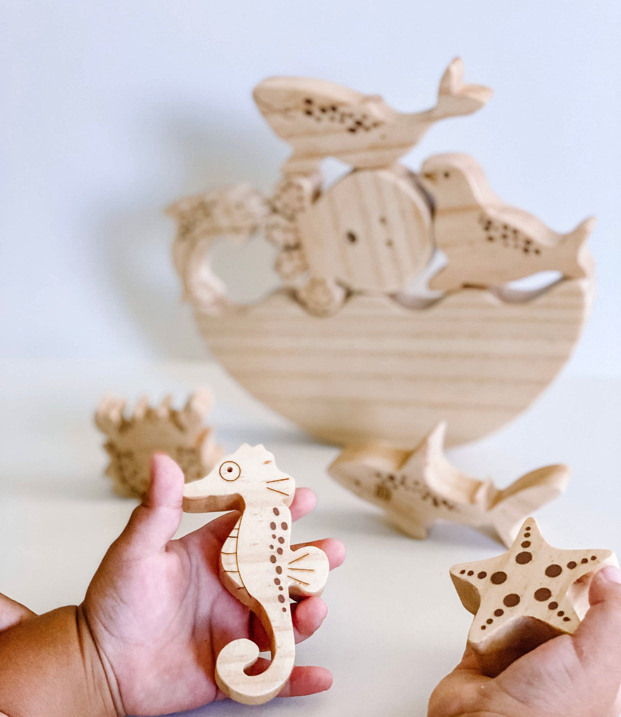 Wooden Sea Life Balance Stacking Toy