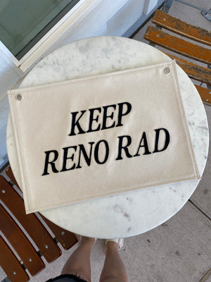 Open image in slideshow, CHAINSTITCH KEEP RENO RAD BANNER (MADE IN RENO)
