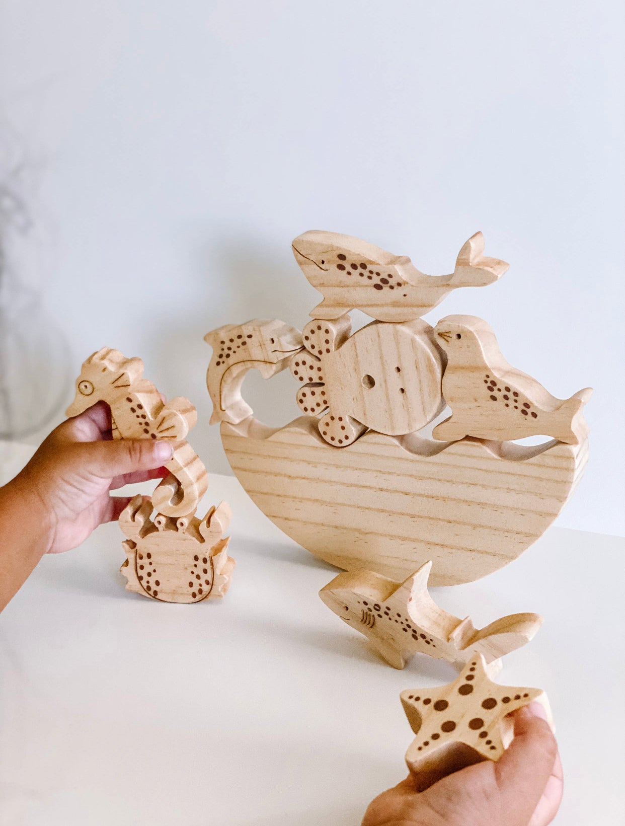 Wooden Sea Life Balance Stacking Toy